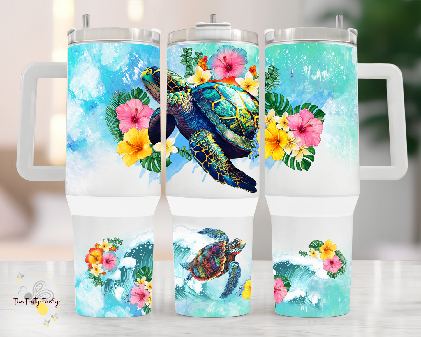 Sea Turtle- 40oz Tumbler w/Handle