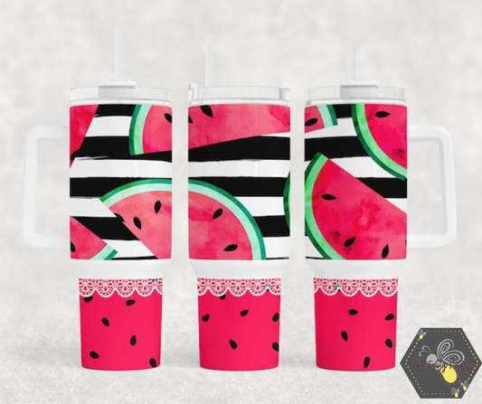 Watermelon- 40oz Tumbler w/Handle