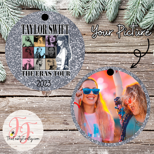 Taylor's Tour Christmas Photo Ornament- Circle