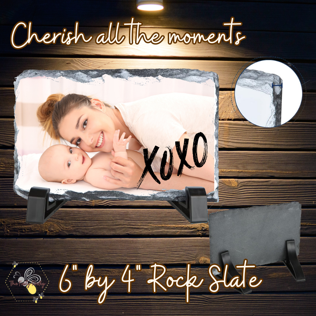 XOXO Rock Photo Slate-Rectangle 4" by 6"