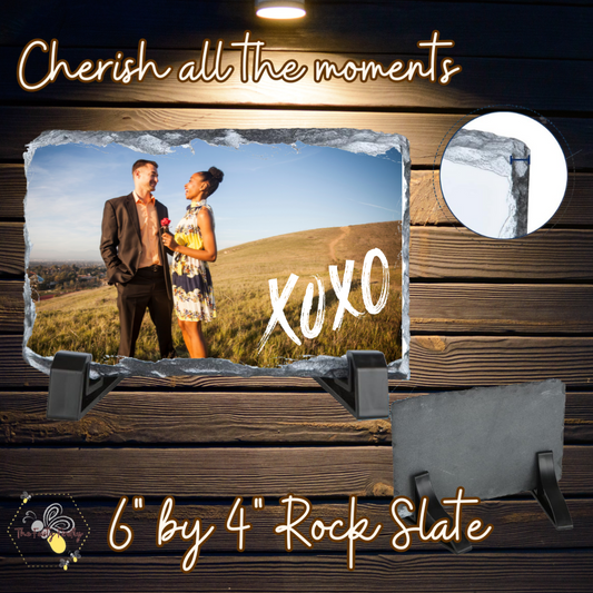 XOXO Rock Photo Slate-Rectangle 4" by 6"