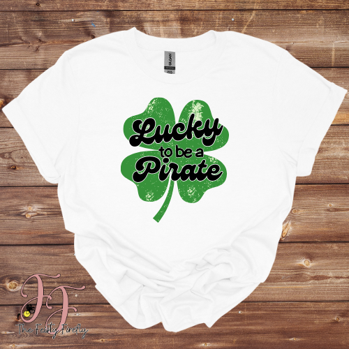 "Lucky to be a Pirate"- T-Shirt (White)