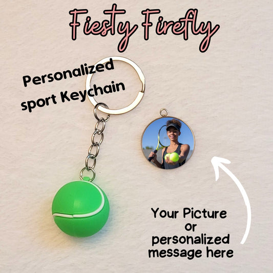 Personalized Tennis Ball Key Chain