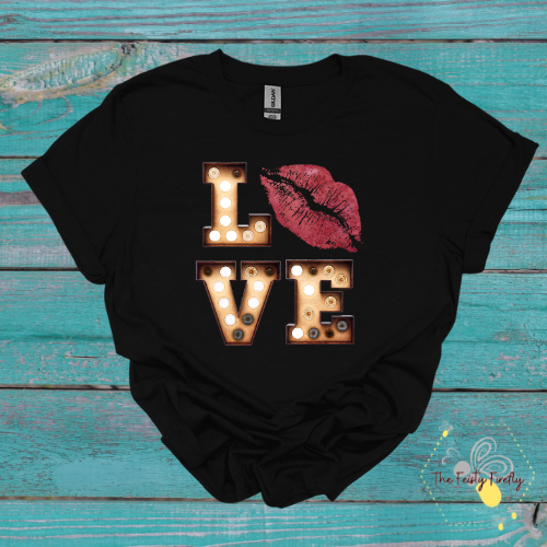 Love Leopard Lips- Black T-Shirt (2 Lip Colors) Youth & Adult Sizes