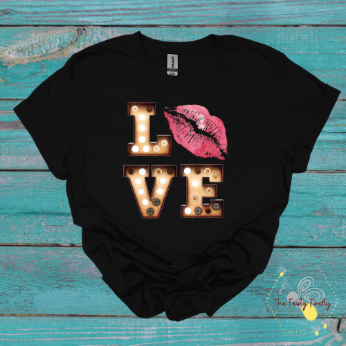 Love Leopard Lips- Black T-Shirt (2 Lip Colors) Youth & Adult Sizes