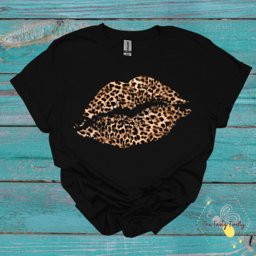 Leopard Print Lips- T-Shirt Youth & Adult Sizes