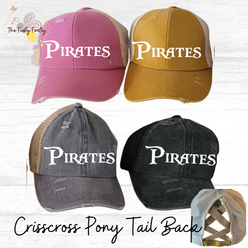 "Pirates" Criss Cross Pony Tail Hat