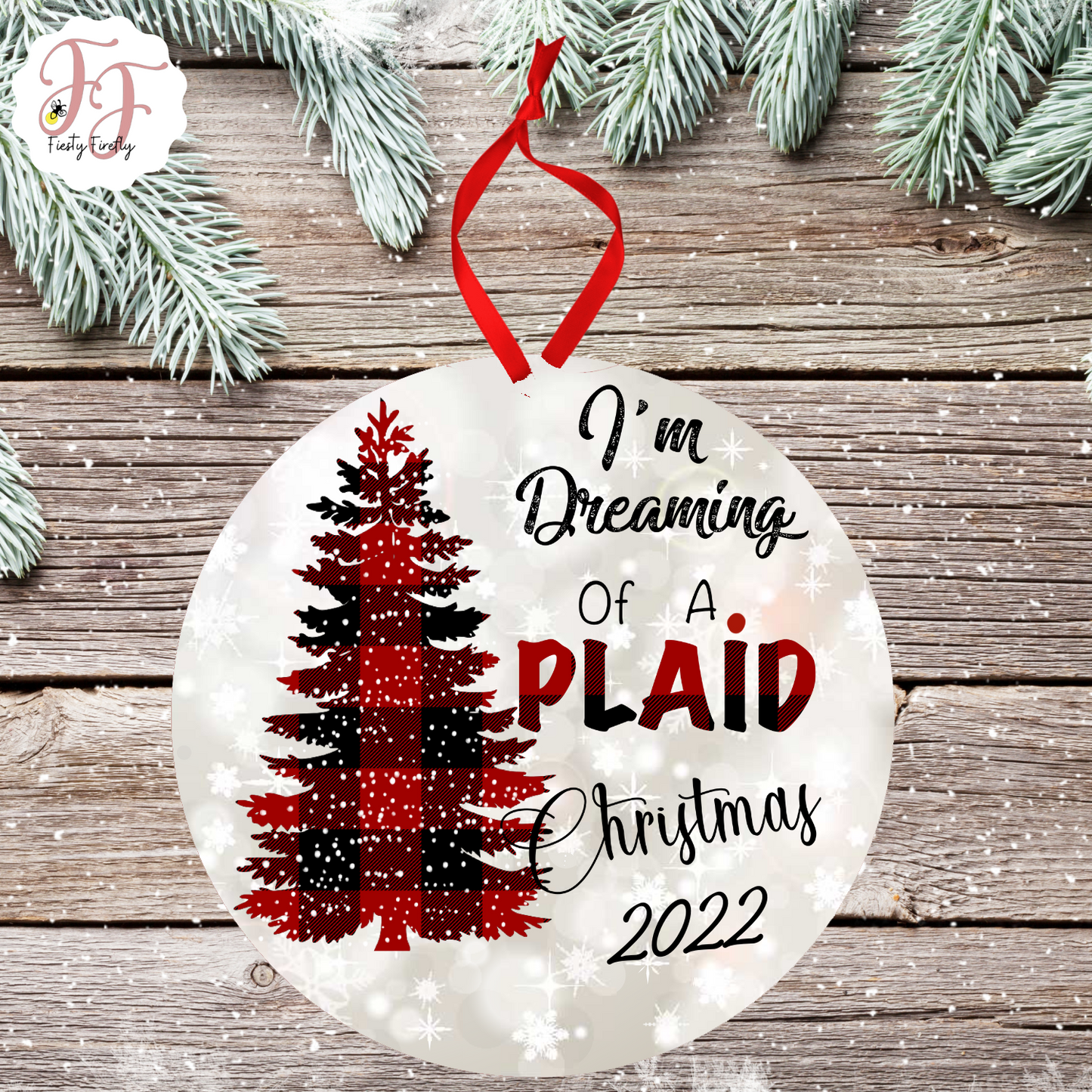 Personalized Photo Christmas Ornament- Circle