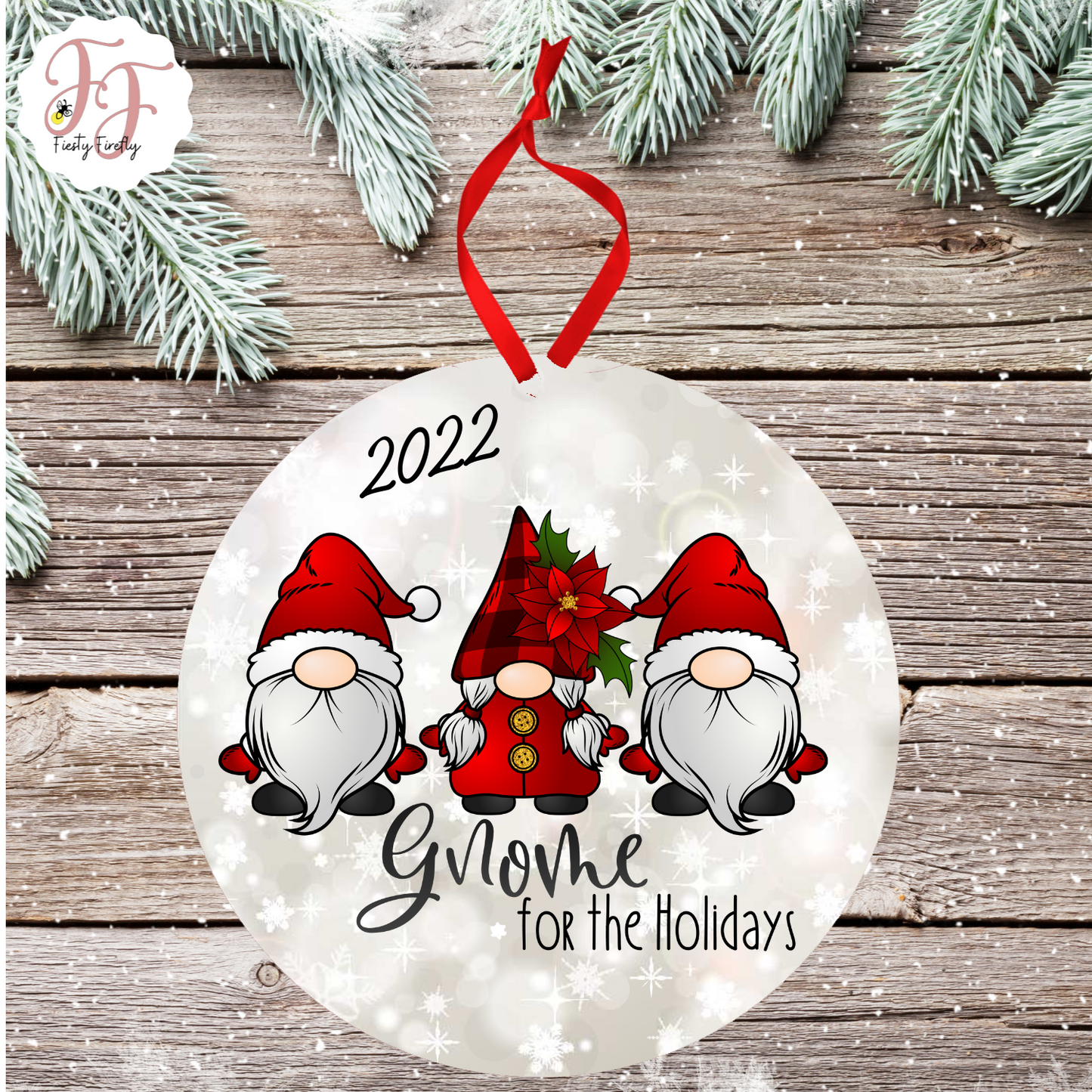 Personalized Photo Christmas Ornament- Circle