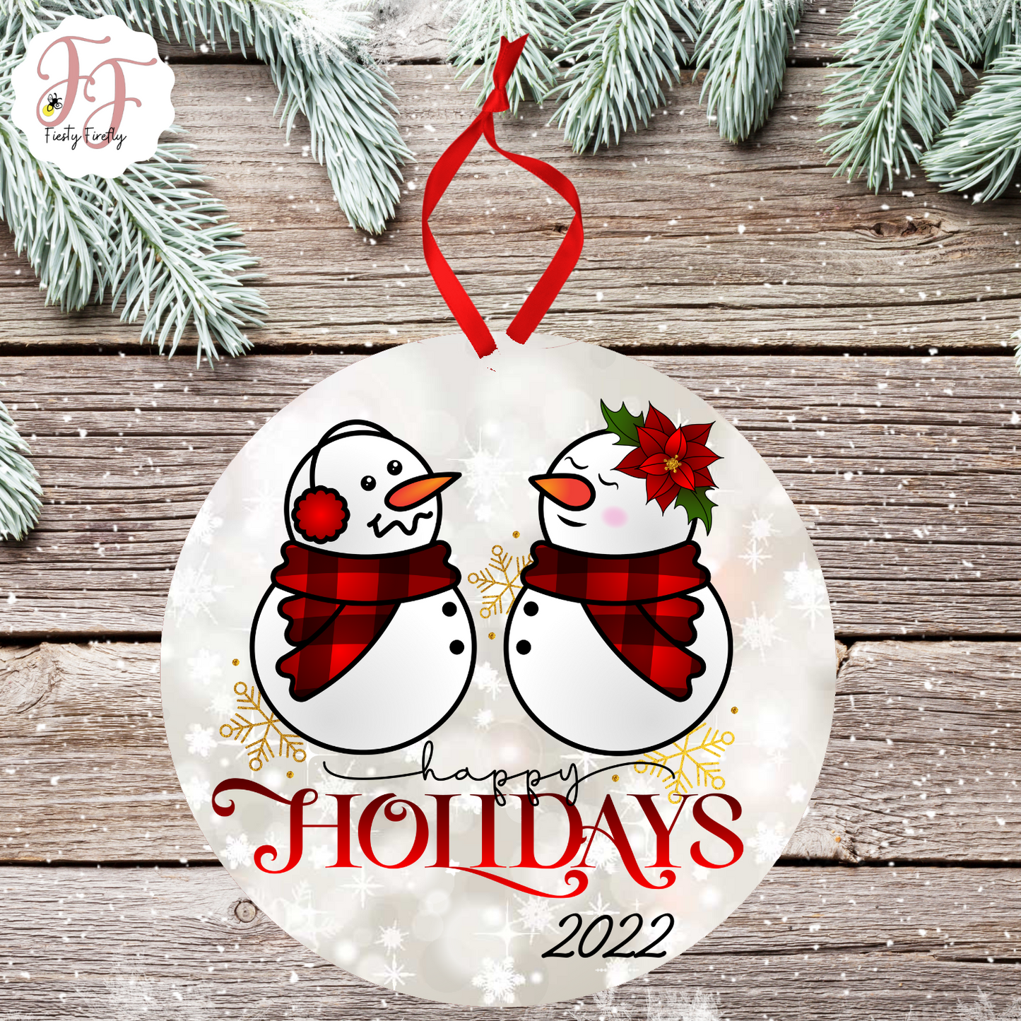 Personalized Photo Christmas Ornament- Circle