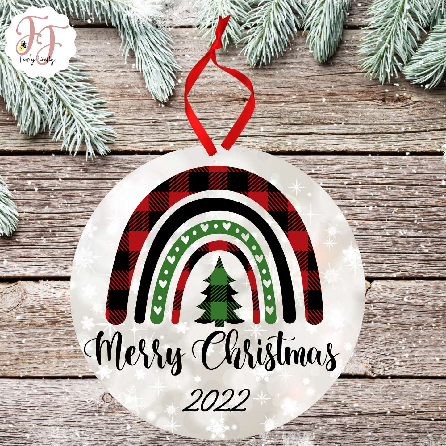 Personalized Photo Christmas Ornament- Circle