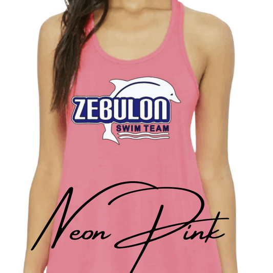 Zebulon Swim Team: Ladies Racer Back Tank- Zebulon Swim Team