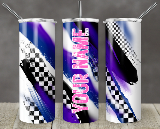 Purple Racing Skinny Tumbler