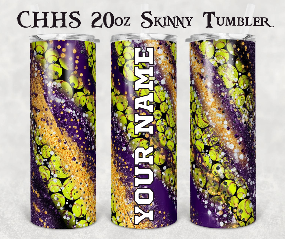 CHHS Softball- School Spirit- 20oz Skinny Tumbler