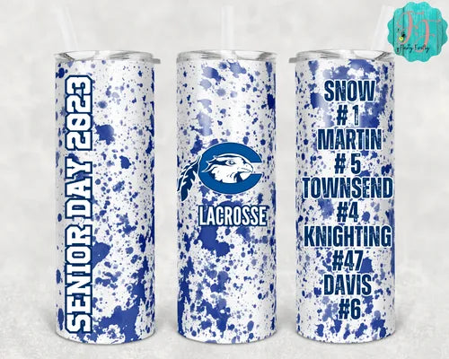 Custom Lacrosse Senior Day-Skinny Tumbler